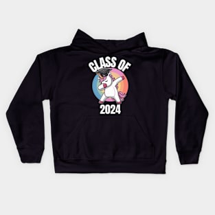 Graduation Class Of 2024 Funny Unicorn Dabbing Graduation Kids Hoodie